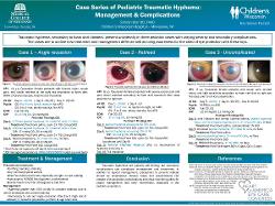 A Case Series of Pediatric Traumatic Hyphema: Management and Complications